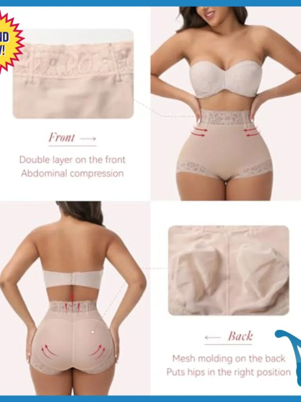 Tummy Control Shapewear Shorts Butt Lifter Panties Slimming Body Shaper 3X-Large